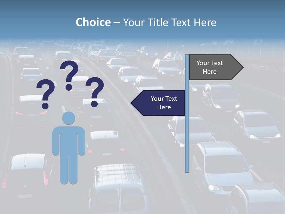 A Highway Filled With Lots Of Traffic Next To A Tall Building PowerPoint Template