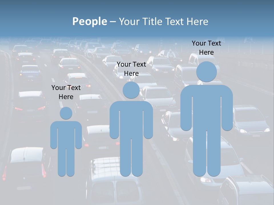 A Highway Filled With Lots Of Traffic Next To A Tall Building PowerPoint Template