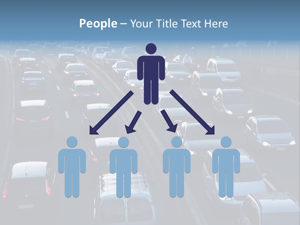 A Highway Filled With Lots Of Traffic Next To A Tall Building PowerPoint Template