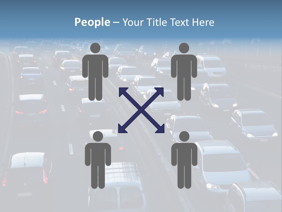 A Highway Filled With Lots Of Traffic Next To A Tall Building PowerPoint Template