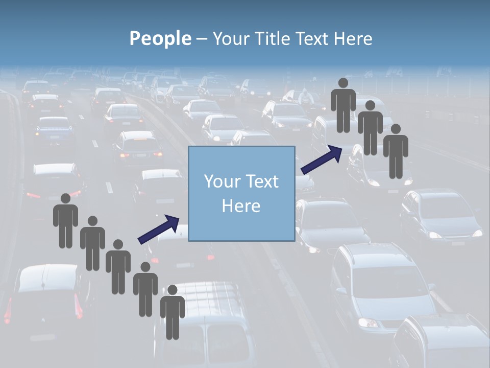 A Highway Filled With Lots Of Traffic Next To A Tall Building PowerPoint Template