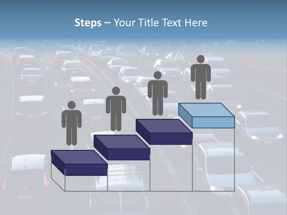 A Highway Filled With Lots Of Traffic Next To A Tall Building PowerPoint Template