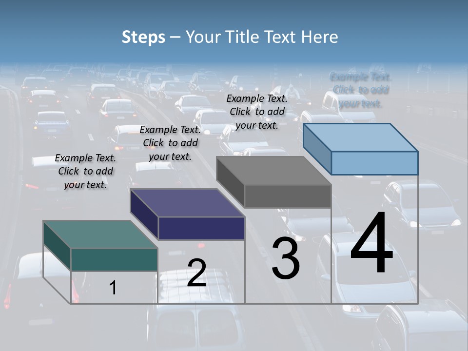 A Highway Filled With Lots Of Traffic Next To A Tall Building PowerPoint Template