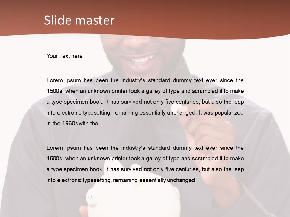 A Man Holding A Piggy Bank In His Hands PowerPoint Template