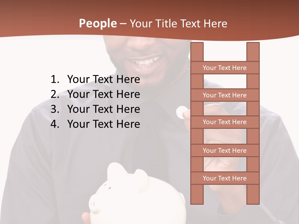 A Man Holding A Piggy Bank In His Hands PowerPoint Template