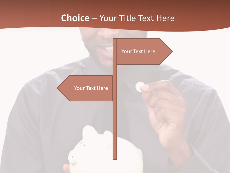 A Man Holding A Piggy Bank In His Hands PowerPoint Template