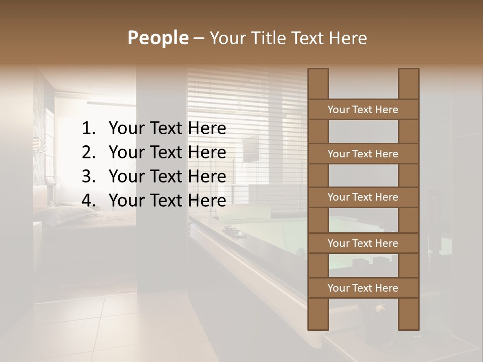 A Bathroom With A Jacuzzi Tub Next To A Window PowerPoint Template