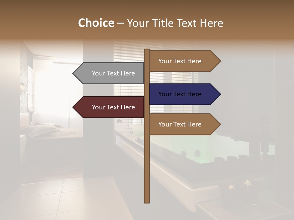A Bathroom With A Jacuzzi Tub Next To A Window PowerPoint Template