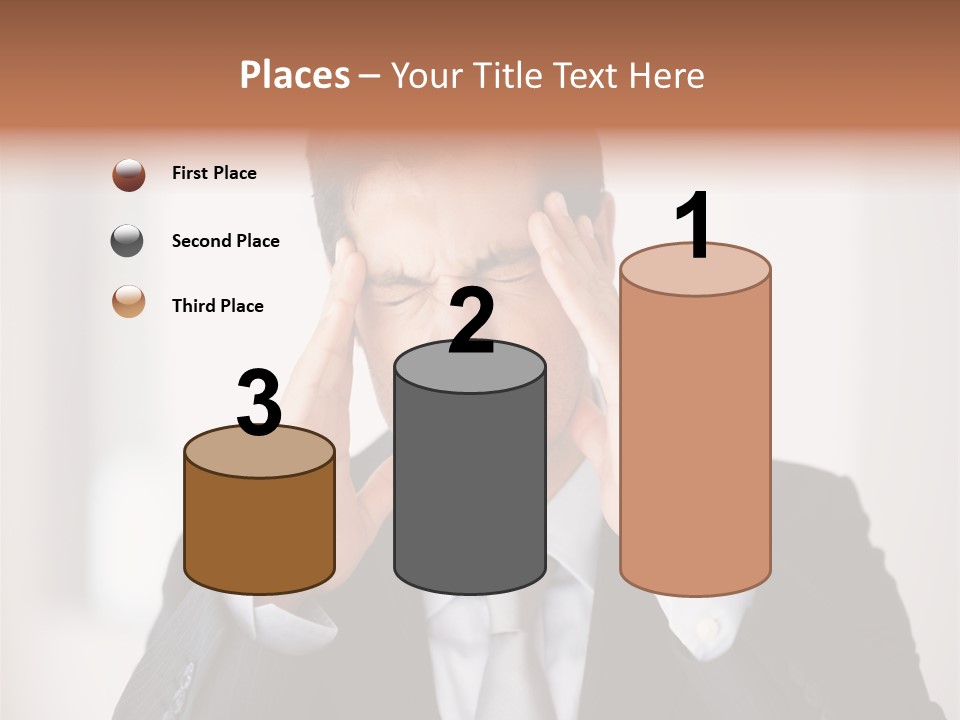 A Man In A Suit Holding His Hands To His Ears PowerPoint Template