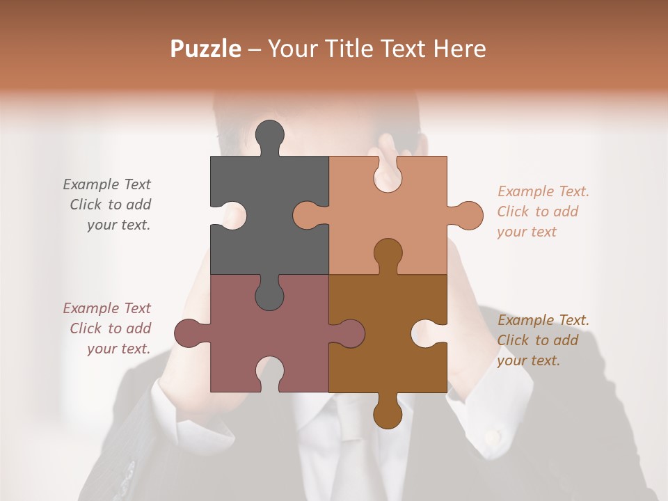 A Man In A Suit Holding His Hands To His Ears PowerPoint Template