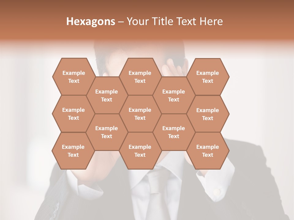 A Man In A Suit Holding His Hands To His Ears PowerPoint Template