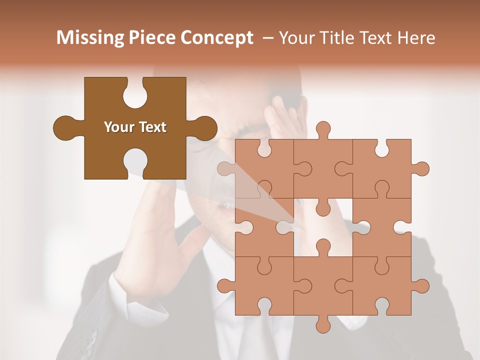 A Man In A Suit Holding His Hands To His Ears PowerPoint Template