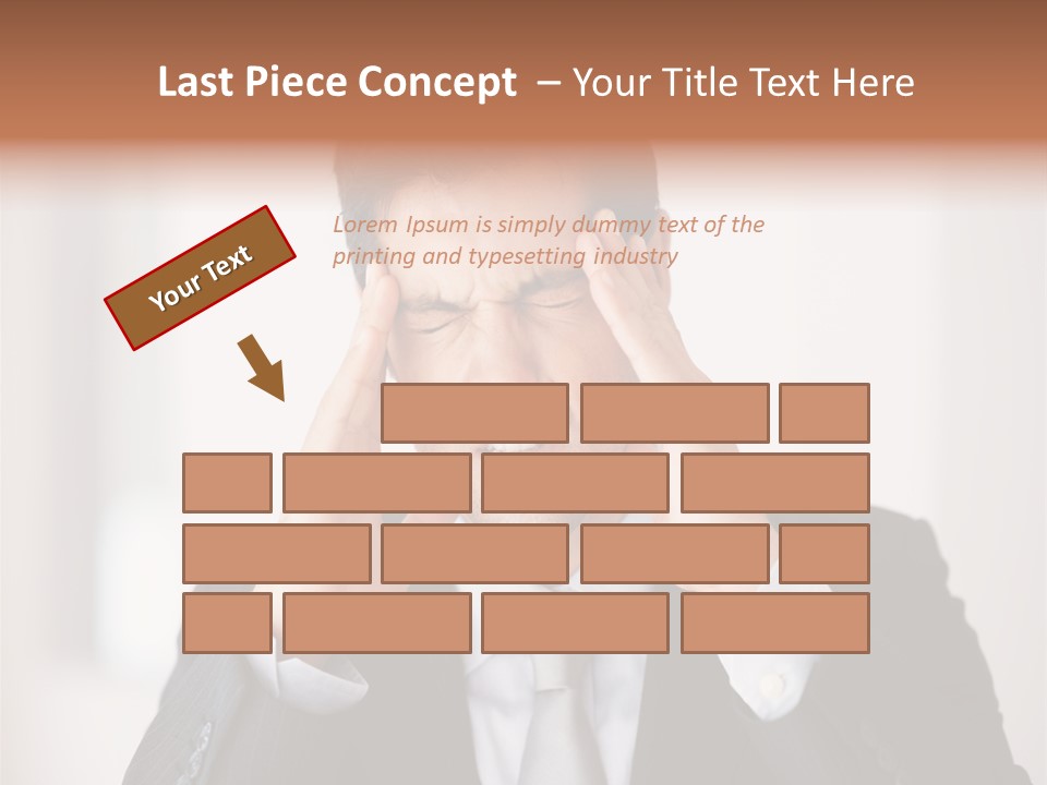 A Man In A Suit Holding His Hands To His Ears PowerPoint Template