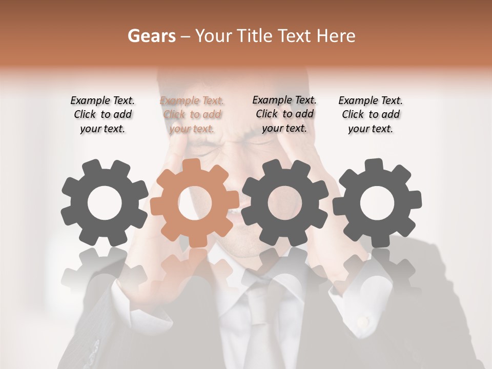 A Man In A Suit Holding His Hands To His Ears PowerPoint Template