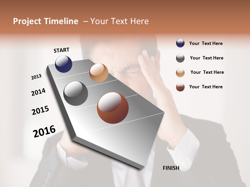 A Man In A Suit Holding His Hands To His Ears PowerPoint Template