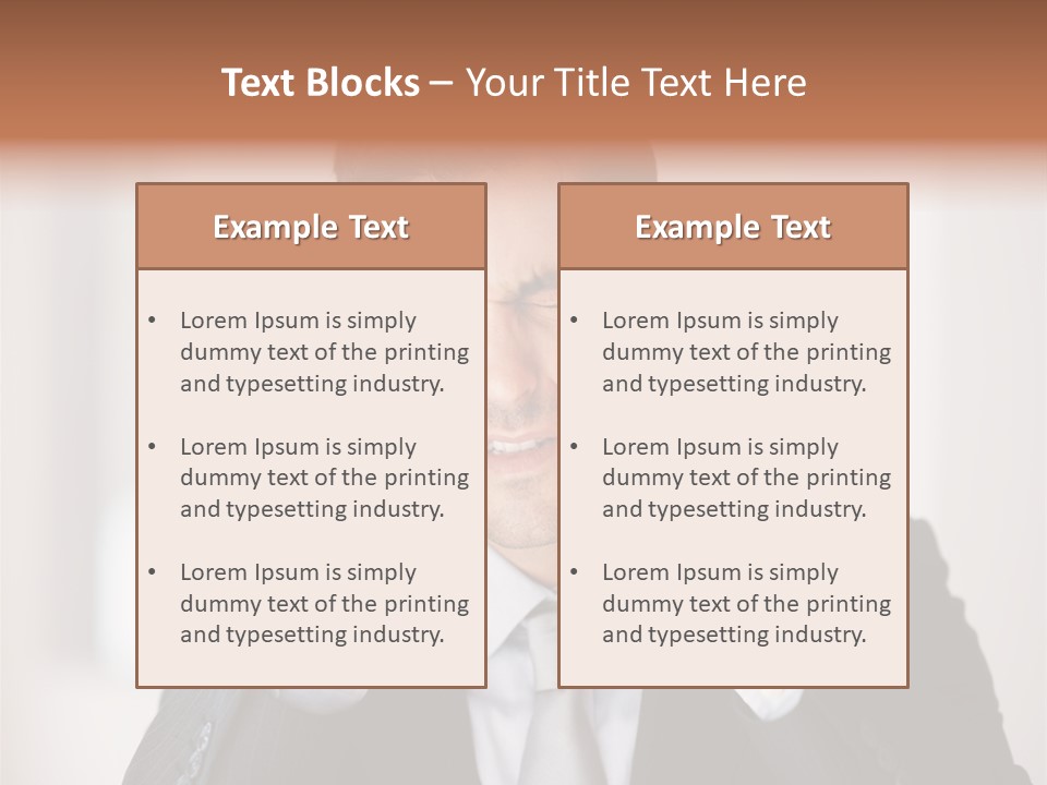 A Man In A Suit Holding His Hands To His Ears PowerPoint Template