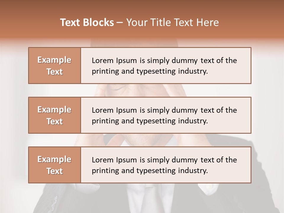 A Man In A Suit Holding His Hands To His Ears PowerPoint Template