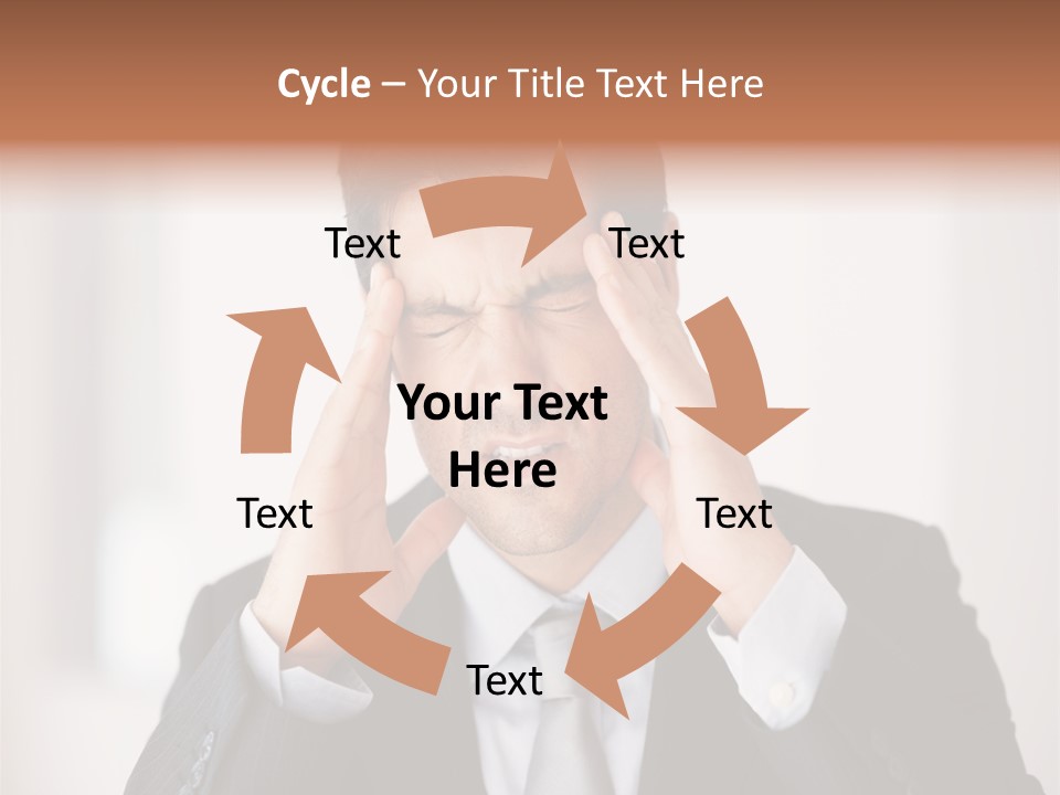 A Man In A Suit Holding His Hands To His Ears PowerPoint Template