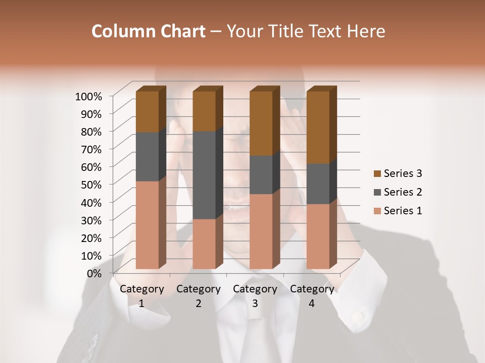 A Man In A Suit Holding His Hands To His Ears PowerPoint Template
