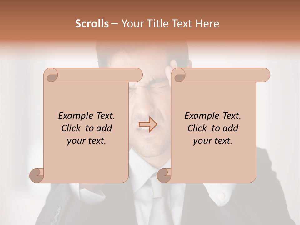 A Man In A Suit Holding His Hands To His Ears PowerPoint Template