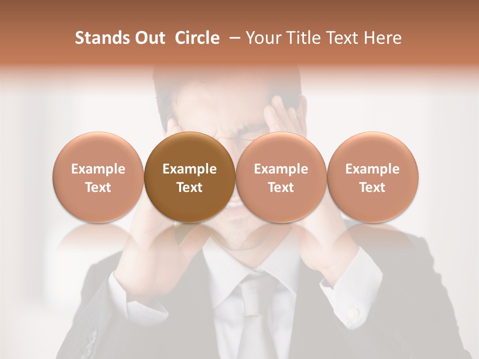 A Man In A Suit Holding His Hands To His Ears PowerPoint Template