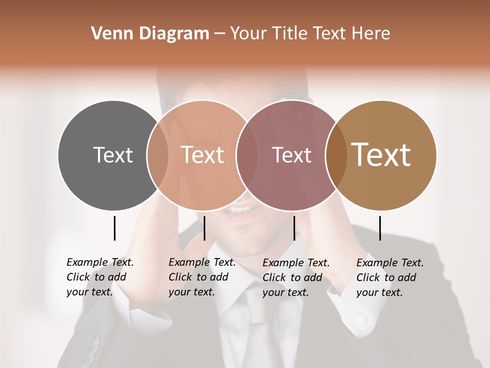 A Man In A Suit Holding His Hands To His Ears PowerPoint Template