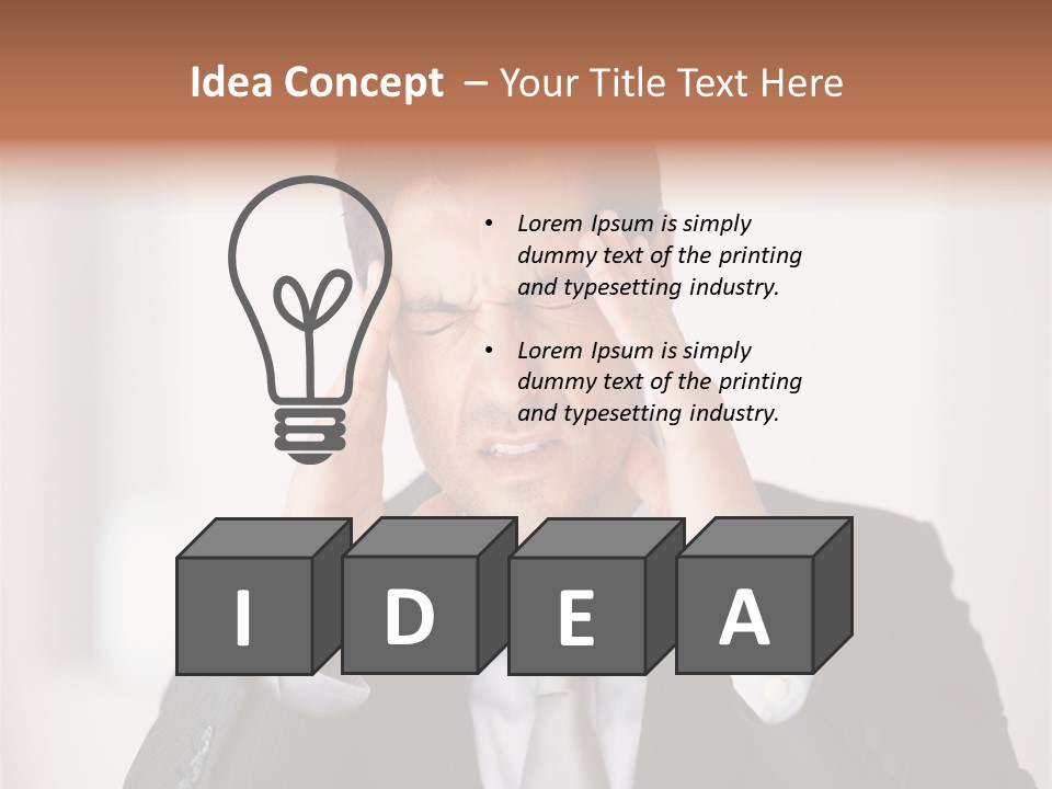 A Man In A Suit Holding His Hands To His Ears PowerPoint Template