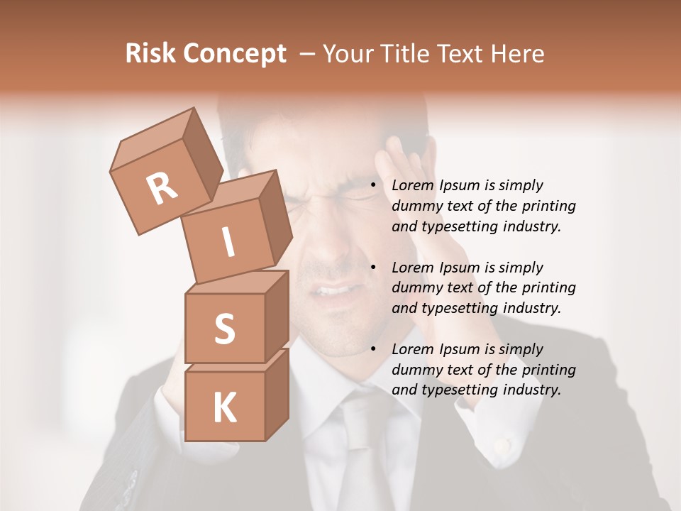 A Man In A Suit Holding His Hands To His Ears PowerPoint Template