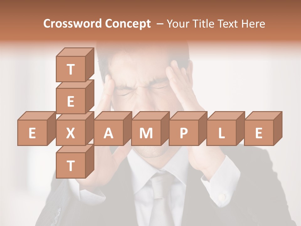 A Man In A Suit Holding His Hands To His Ears PowerPoint Template