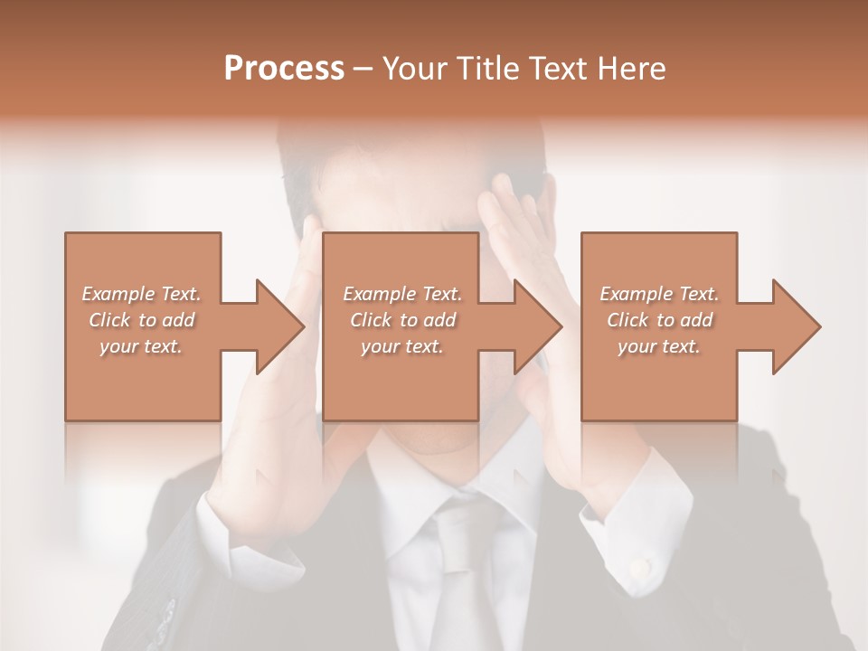 A Man In A Suit Holding His Hands To His Ears PowerPoint Template