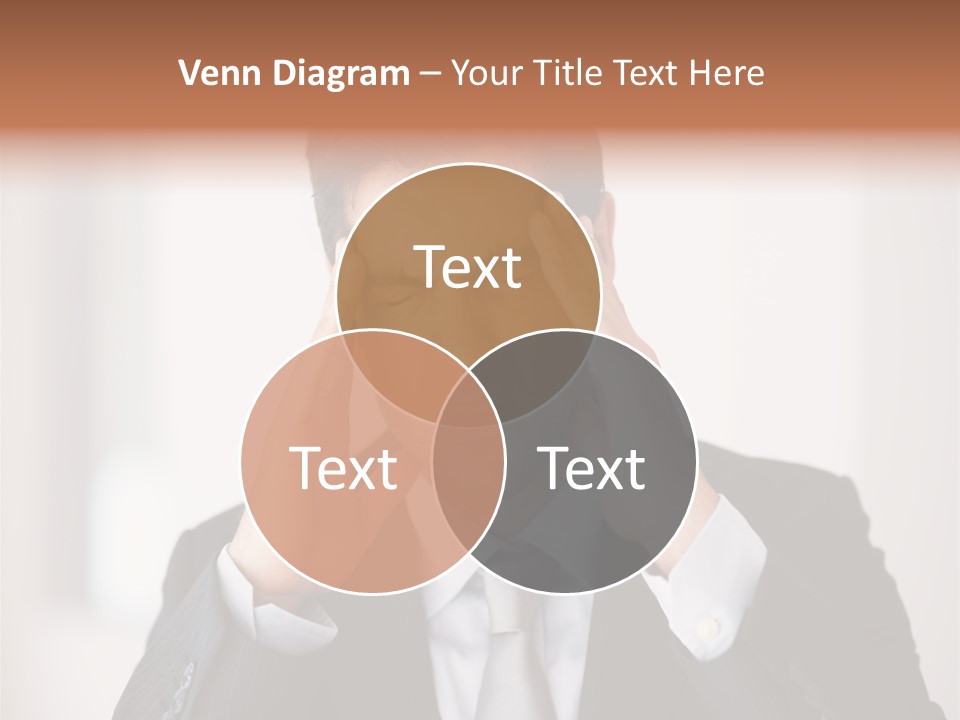 A Man In A Suit Holding His Hands To His Ears PowerPoint Template