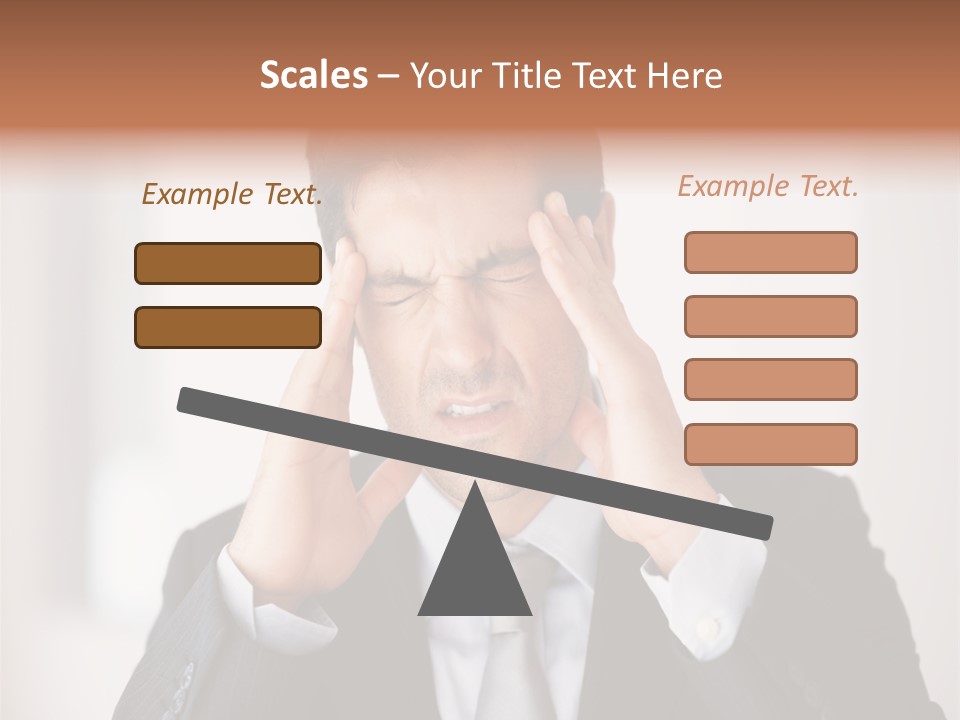 A Man In A Suit Holding His Hands To His Ears PowerPoint Template