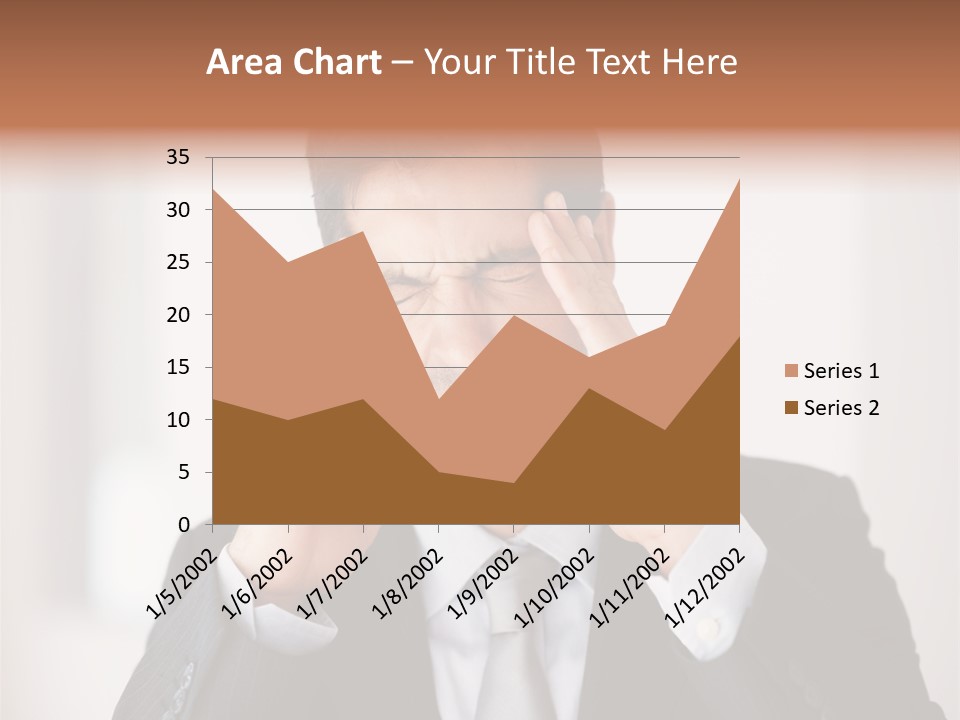 A Man In A Suit Holding His Hands To His Ears PowerPoint Template
