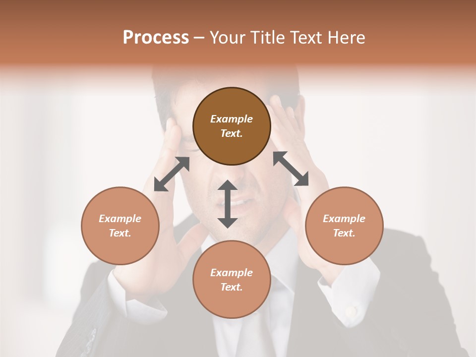 A Man In A Suit Holding His Hands To His Ears PowerPoint Template