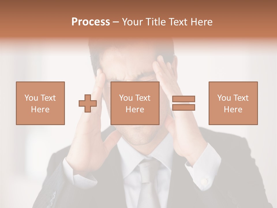 A Man In A Suit Holding His Hands To His Ears PowerPoint Template