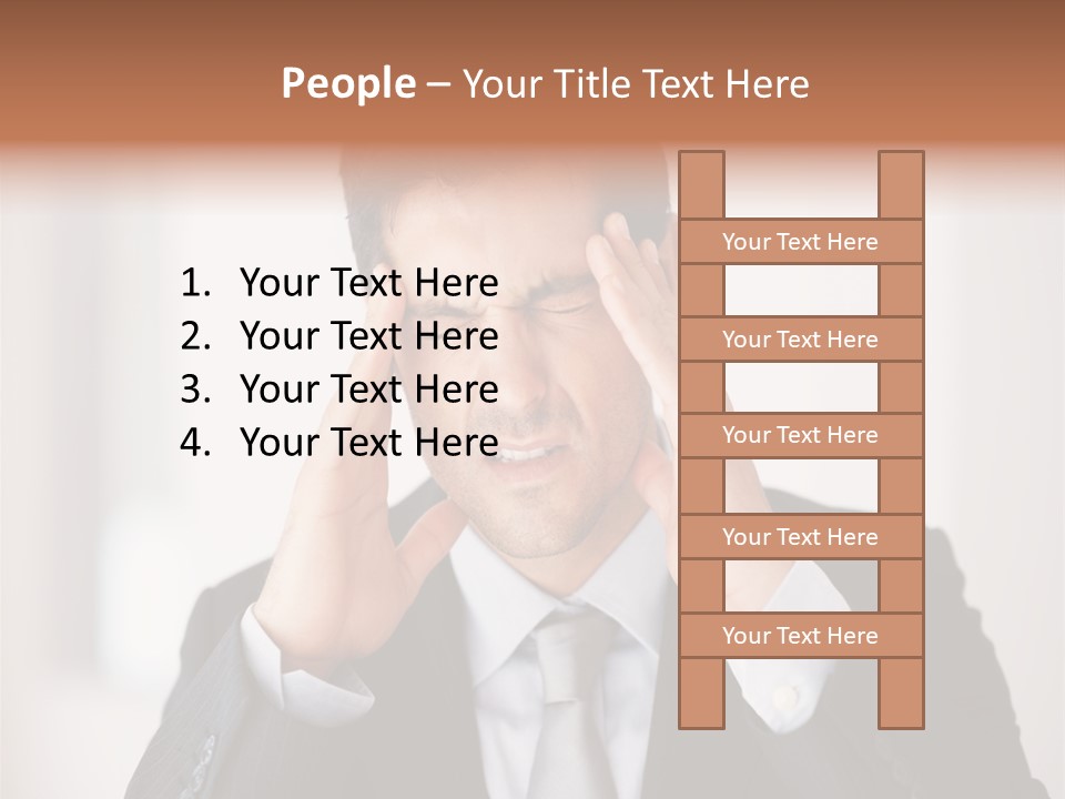 A Man In A Suit Holding His Hands To His Ears PowerPoint Template