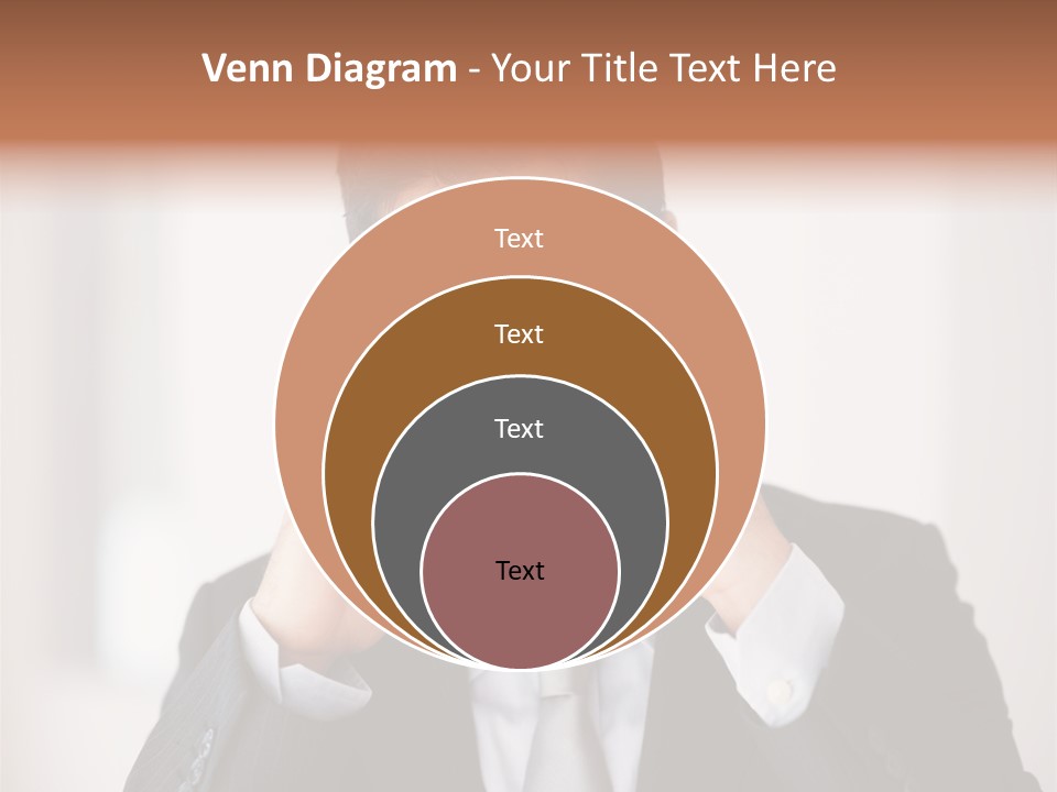 A Man In A Suit Holding His Hands To His Ears PowerPoint Template