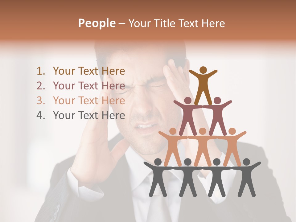 A Man In A Suit Holding His Hands To His Ears PowerPoint Template