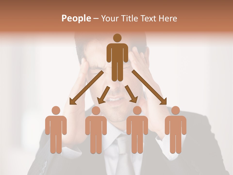 A Man In A Suit Holding His Hands To His Ears PowerPoint Template