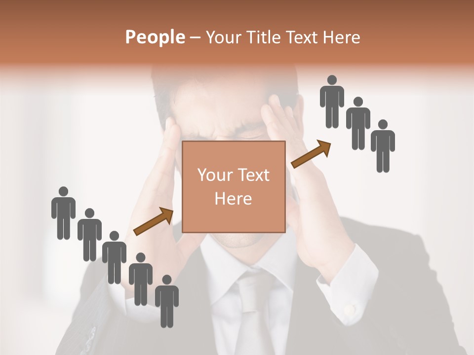 A Man In A Suit Holding His Hands To His Ears PowerPoint Template