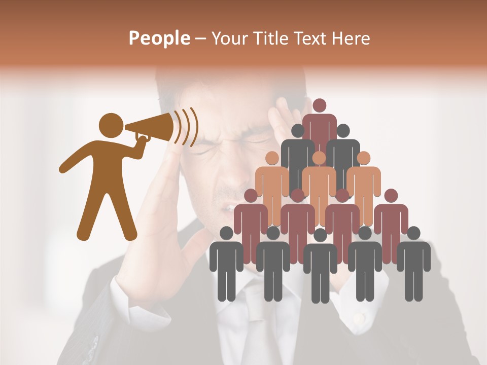 A Man In A Suit Holding His Hands To His Ears PowerPoint Template