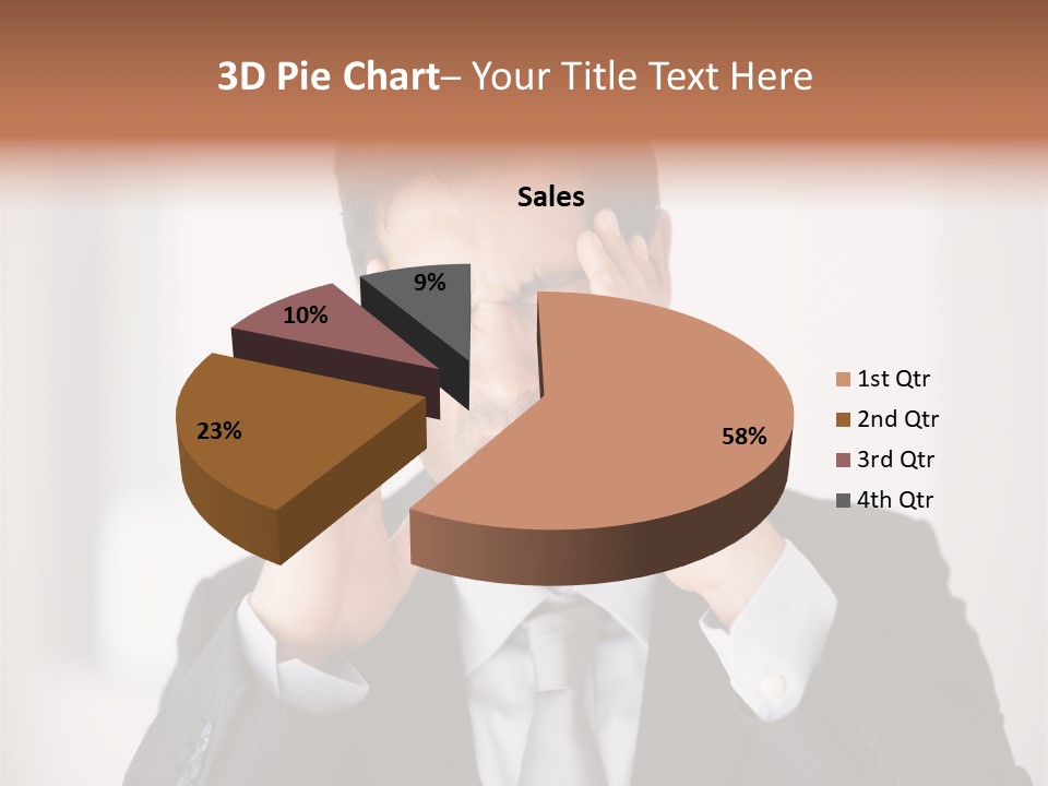 A Man In A Suit Holding His Hands To His Ears PowerPoint Template