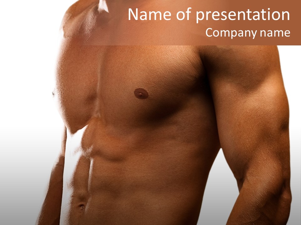 Shirtless Young Beautiful PowerPoint Template