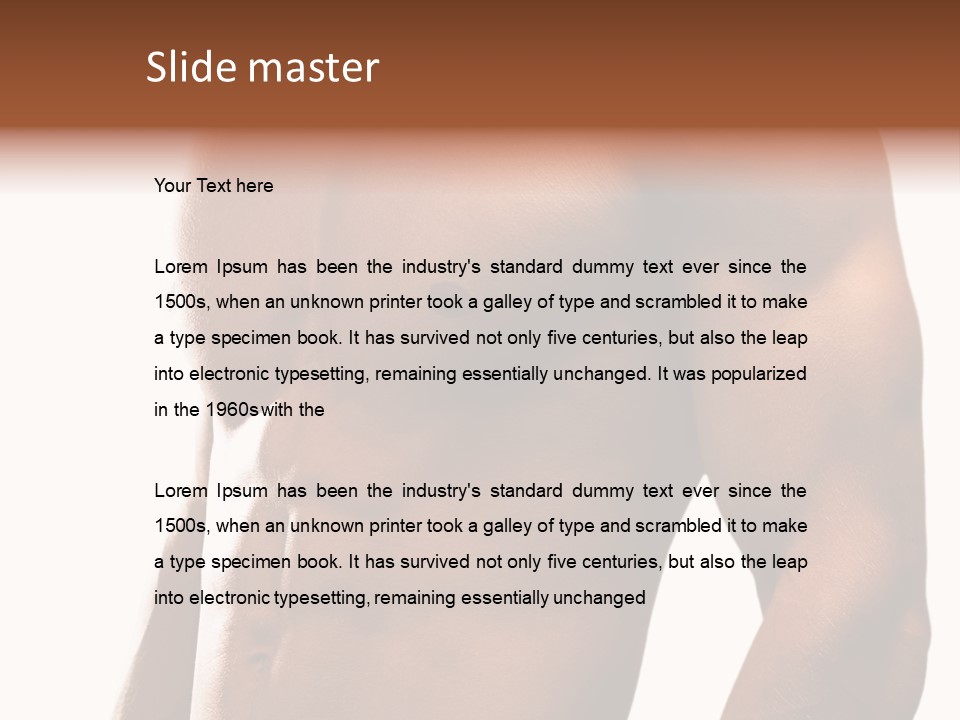 Shirtless Young Beautiful PowerPoint Template