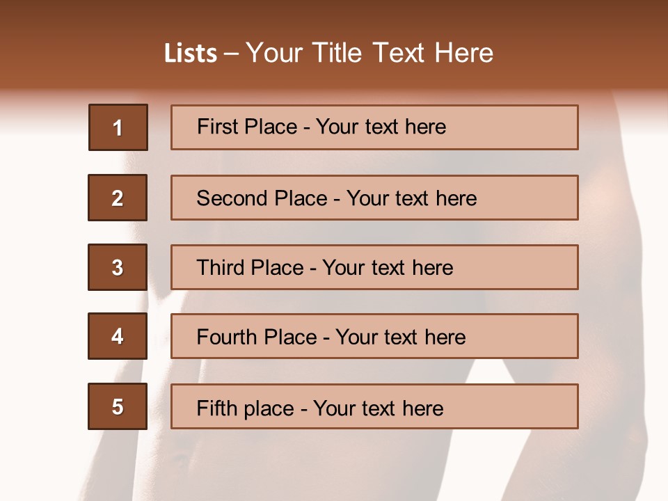 Shirtless Young Beautiful PowerPoint Template