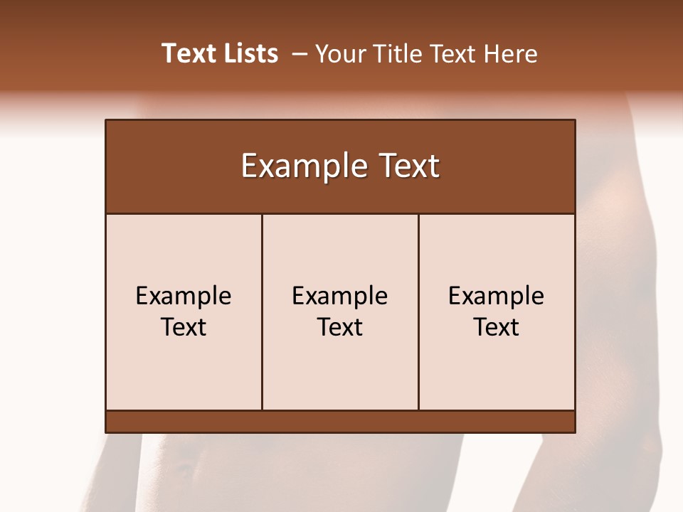 Shirtless Young Beautiful PowerPoint Template