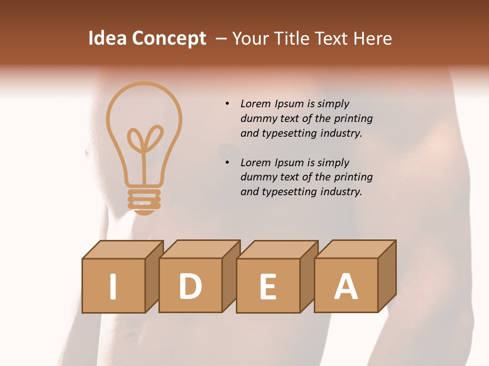 Shirtless Young Beautiful PowerPoint Template