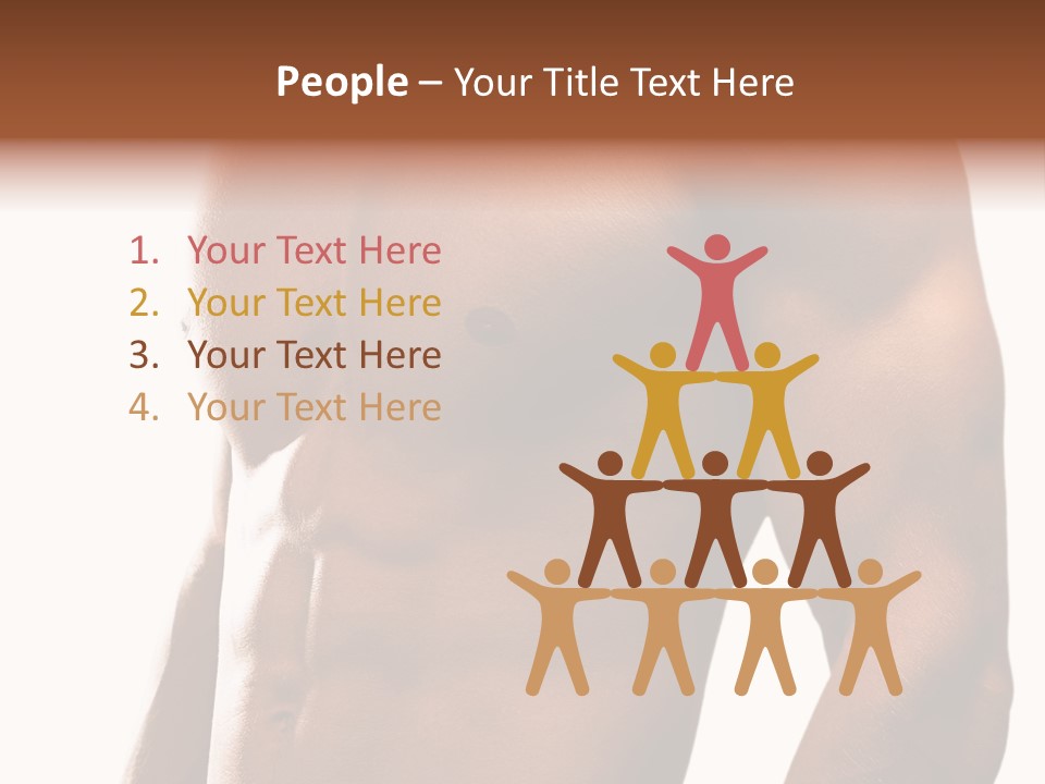 Shirtless Young Beautiful PowerPoint Template