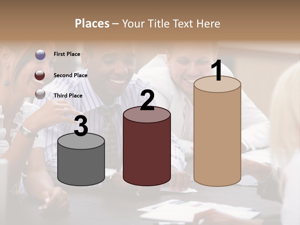 Businesspeople Writing Notebook PowerPoint Template