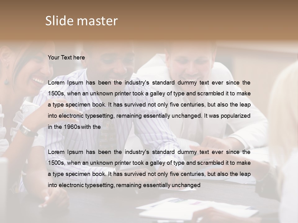 Businesspeople Writing Notebook PowerPoint Template